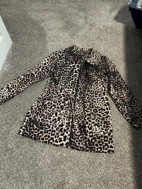 Dana Buchman Leopard Print Zip-Front Jacket - Beige & Black